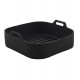 Forma 20x9cm Quadrada De Silicone Para Air Fryer Preta
